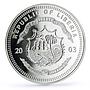 Liberia 20 dollars Railways Railroads Trains 462 Pacific proof silver coin 2003