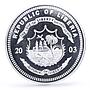Liberia 20 dollars Railways Railroads Trains 462 Pacific proof silver coin 2003
