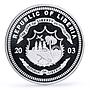 Liberia 20 dollars Railways Railroads Trains EMD Zephyr proof silver coin 2003