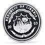 Liberia 20 dollars Railways Railroads Trains Super Chief proof silver coin 2003