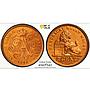 Belgium 2 cents Albert I Coinage Lion Arms Dutch Legend MS68 PCGS Cu coin 1911