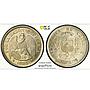 Chile 1 peso Regular Coinage Condor Old Peso KM-142 AU PCGS silver coin 1884
