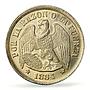 Chile 1 peso Regular Coinage Condor Old Peso KM-142 AU PCGS silver coin 1884