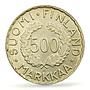 Finland 500 markaa Helsinki Winter Olympic Games KM-35 MS63 PCGS Ag coin 1951