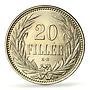 Hungary 20 filler Francis Joseph I Coinage KM-483 MS65 PCGS nickel coin 1893