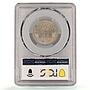 Romania 2 lei Ferdinand I Coinage Brussels Mint KM-47 MS63 PCGS CuNi coin 1924