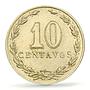 Argentina 10 centavos Regular Coinage Libertad Liberty MS63 PCGS CuNi coin 1910