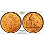 Belgium 2 cents Albert I Coinage Lion Arms French Legend MS68 PCGS Cu coin 1912