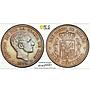 Spain 10 centimos King Alfonso XII Coinage OM KM-675 AU50 PCGS bronze coin 1878