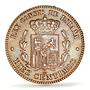 Spain 10 centimos King Alfonso XII Coinage OM KM-675 AU50 PCGS bronze coin 1878