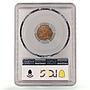 France 1 centime Republic Coinage Laureate Head KM-826 MS64 PCGS coin 1892