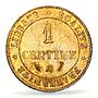 France 1 centime Republic Coinage Laureate Head KM-826 MS64 PCGS coin 1892