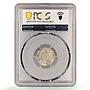 Japan 10 sen Meiji Coinage Dragon Shallow Scales Y-2 UNC PCGS silver coin 1870