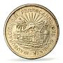 Mexico 5 pesos Southeastern Railroad Opening Train MS62 PCGS silver coin 1950