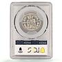 Romania 100 lei King Carol II Coinage KM-54 AU58 PCGS nickel coin 1936