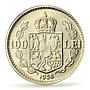 Romania 100 lei King Carol II Coinage KM-54 AU58 PCGS nickel coin 1936