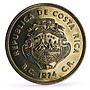 Costa Rica 100 colones Conservation Wildlife Manatee Fauna silver coin 1974