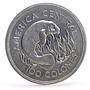 Costa Rica 100 colones Conservation Wildlife Manatee Fauna silver coin 1974