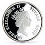 Tuvalu 5 dollars Prehistoric Fauna Seismosaurus Dinosaur proof silver coin 2002