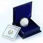 Uzbekistan 100 Som Football player silver coin 2001