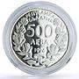 Bulgaria 500 leva Football World Cup in France Players proof silver coin 1996