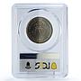 Costa Rica 5 colones Central Bank 25th Anniversary MS66 PCGS nickel coin 1975