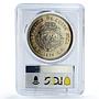 Costa Rica 100 colones Conservation Manatee Fauna MS67 PCGS silver coin 1974