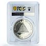 Nicaragua 100 cordobas Betsy Ross Moon Landing KM-35 PR67 PCGS silver coin 1975