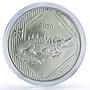 Mexico 5 pesos Conservation Wildlife Crocodile Fauna silver coin 2000