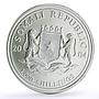 Somalia 1000 shillings African Wildlife Elephant Fauna colored silver coin 2004