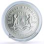 Somalia 1000 shillings African Wildlife Elephant Fauna colored silver coin 2004