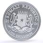 Somalia 1000 shillings African Wildlife Elephant Fauna colored silver coin 2004