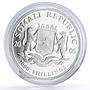 Somalia 1000 shillings African Wildlife Elephant Fauna colored silver coin 2005