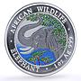 Somalia 1000 shillings African Wildlife Elephant Fauna colored silver coin 2005