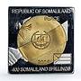 Somaliland 400 shillings Yasser Arafat Death Politics proof bimetal coin 2005