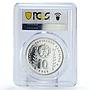 Bulgaria 10 leva Football World Cup in Spain Sombrero PR67 PCGS silver coin 1982