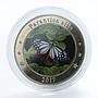 West Nusa Tenggara $1 Spotted Purple Red Lacewing butterfly set of 2 coins 2017