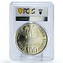 India 100 rupees Indian Air Forces Planes Aviation SP67 PCGS silver coin 2007
