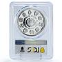 Peru sol Two Worlds Encounter Vicuna Monkey Crocodile PR69 PCGS silver coin 1994
