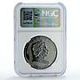 Cook Islands 5 dollars Meteorites Falls Pultusk Space PF69 NGC silver coin 2008