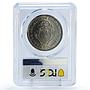 Costa Rica 20 colones Central Bank 25th Anniversary MS64 PCGS nickel coin 1975