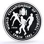 Mongolia 500 togrog Football World Cup in Spain Players proof silver coin 2004