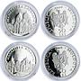 Moldova 50 lei x 20 Set Monasteries Churches Cathedrals proof silver coins 2000