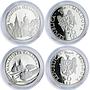 Moldova 50 lei x 20 Set Monasteries Churches Cathedrals proof silver coins 2000