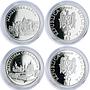 Moldova 50 lei x 20 Set Monasteries Churches Cathedrals proof silver coins 2000