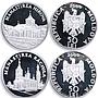 Moldova 50 lei x 20 Set Monasteries Churches Cathedrals proof silver coins 2000