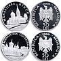 Moldova 50 lei x 20 Set Monasteries Churches Cathedrals proof silver coins 2000