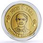 Niue 1 dollar Thomas Edison Light Bulb Inventions Science Gilt silver coin 2005