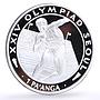 Tonga 1 paanga Seoul Summer Olympic Games Shot Put proof silver coin 1988
