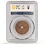 French Indochina 1 cent Regular Coinage Paris Mint MS64 PCGS bronze coin 1898